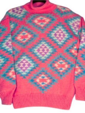 Obermeyer Pink Geometric Ski Sweater